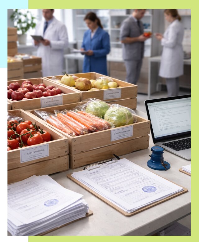 Сертификация овощей и фруктов в Сосновоборске от 8793 р. | Алешин-Ссб